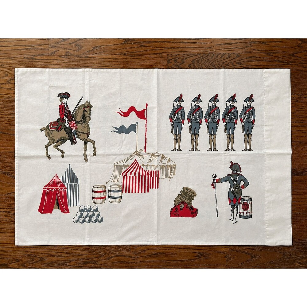 Vintage Sears Roebuck Pillowcase Muslin Minutemen Soldier Horse Revere History